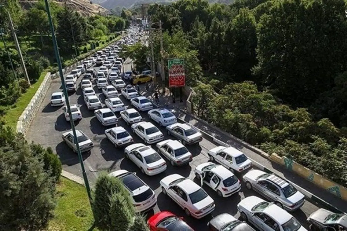 ترافیک سنگین در جاده کرج - چالوس