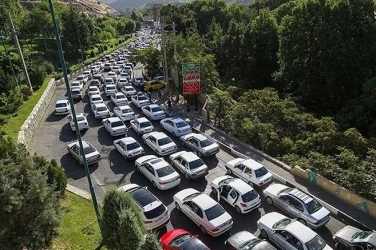 ترافیک سنگین در جاده کرج - چالوس