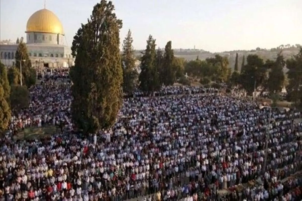 فلسطینیها در «مسجدالاقصی» نماز عید فطر را خواندند
