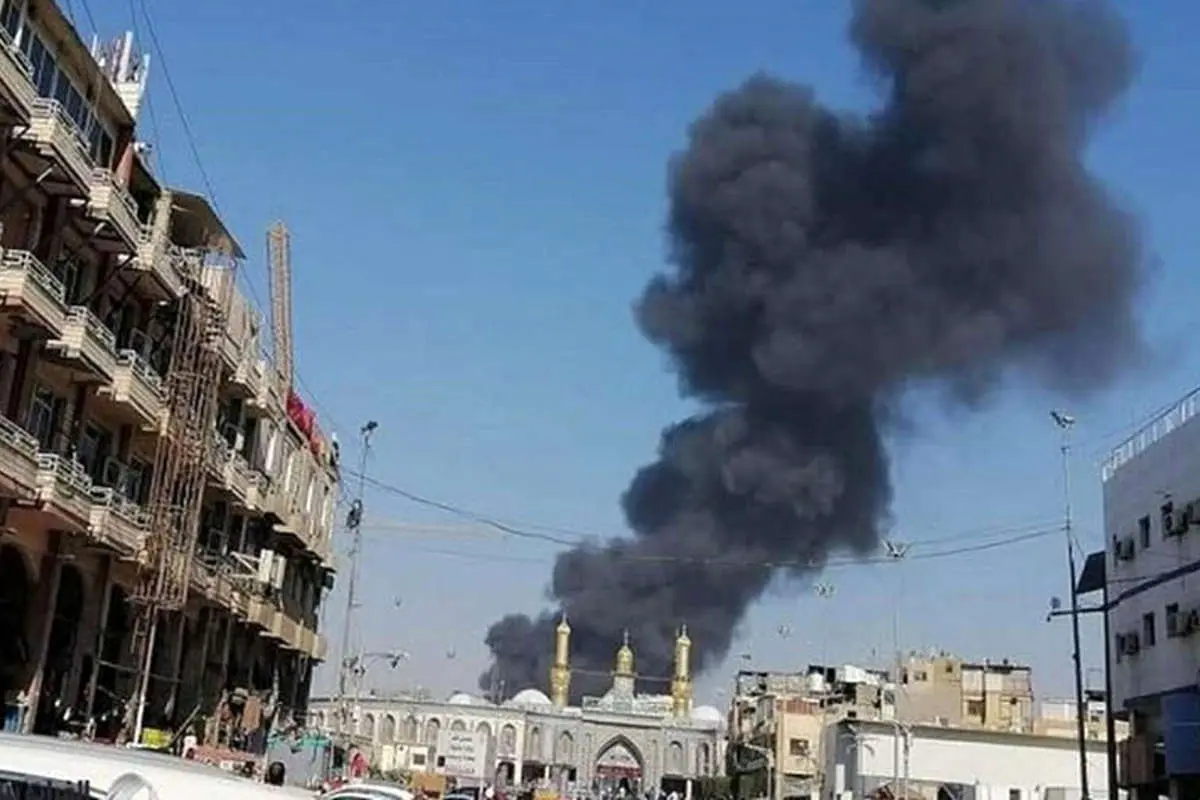 (ویدئو) آتشسوزی در نزدیکی حرم امام حسین (ع)