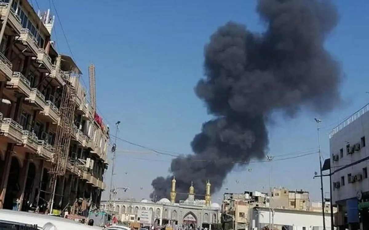 (ویدئو) آتش‌سوزی در نزدیکی حرم امام حسین (ع)