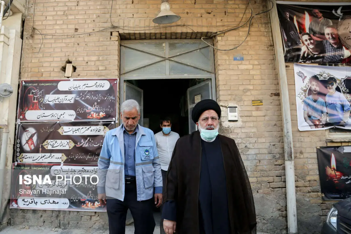 (تصاویر) دیدار رئیسی با خانوادههای جان باختگان حادثه متروپل