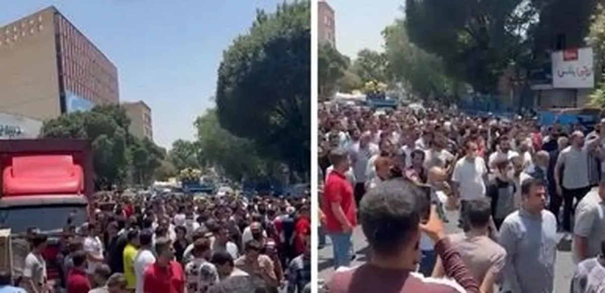 (ویدئو) تجمع کسبه امین‌حضور تهران