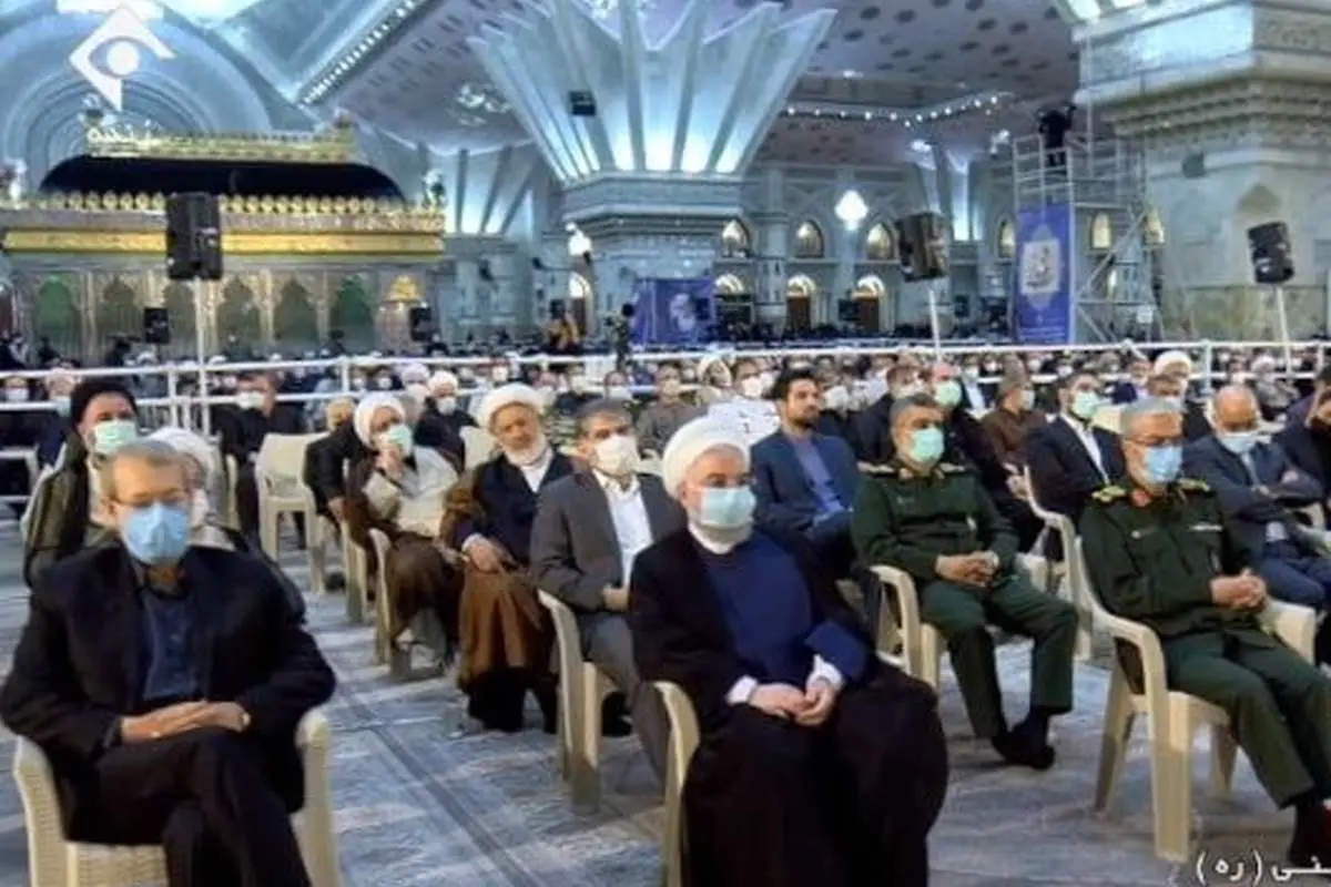 (عکس) روحانی و لاریجانی در مراسم امروز ارتحال امام