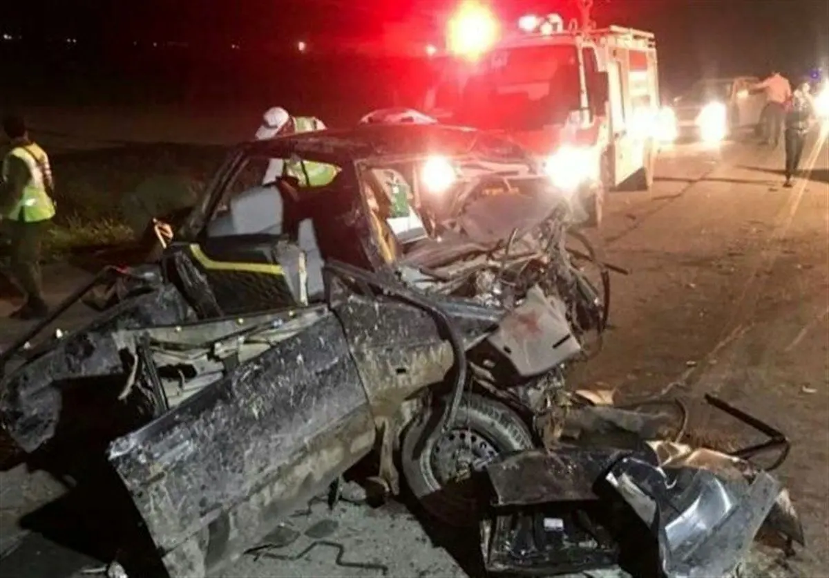 تصادف پژو با تانکر در هرمزگان؛ ۸ عضو یک خانواده کشته شدند
