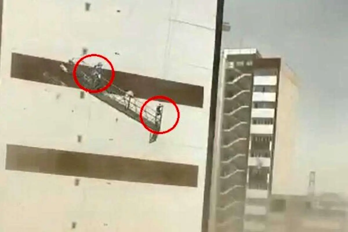 (ویدئو) لحظه دلخراش سقوط دو کارگر ساختمان در ارومیه