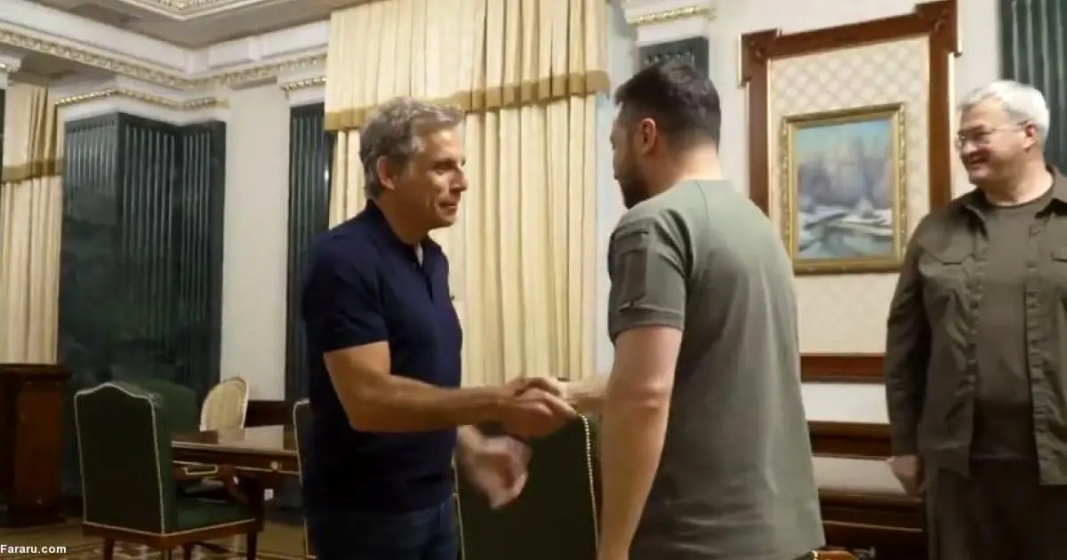 (ویدئو) بن استیلر در دیدار با زلنسکی: قهرمان من هستی