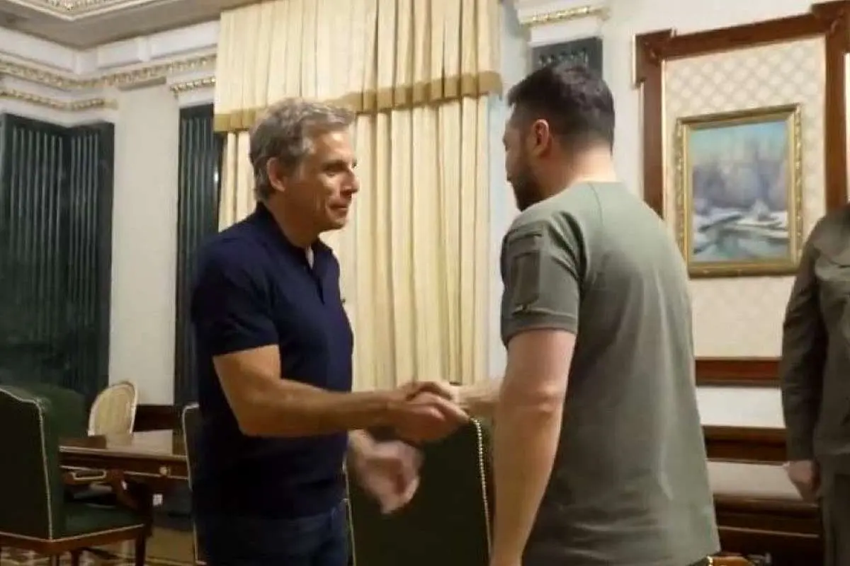 (ویدئو) بن استیلر در دیدار با زلنسکی: قهرمان من هستی