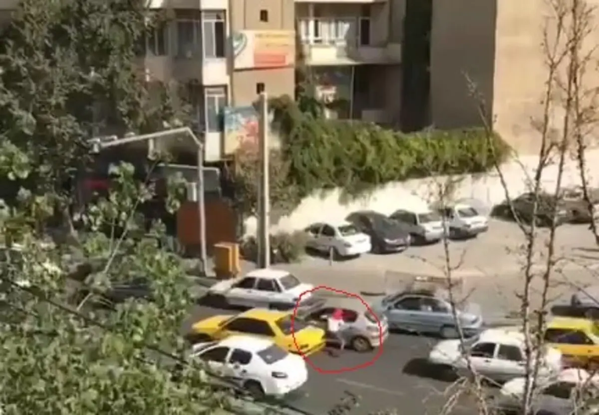 (ویدئو) لحظه غافلگیری راننده پژو ۲۰۶ و سرقت موبایل در تهران