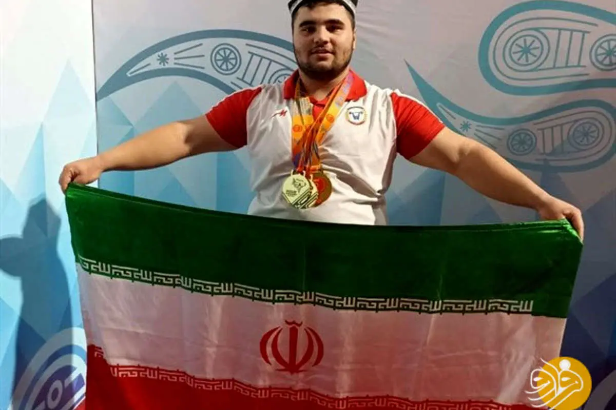(عکس) هتریک طلایی بچه غول ایرانی در وزنهبرداری
