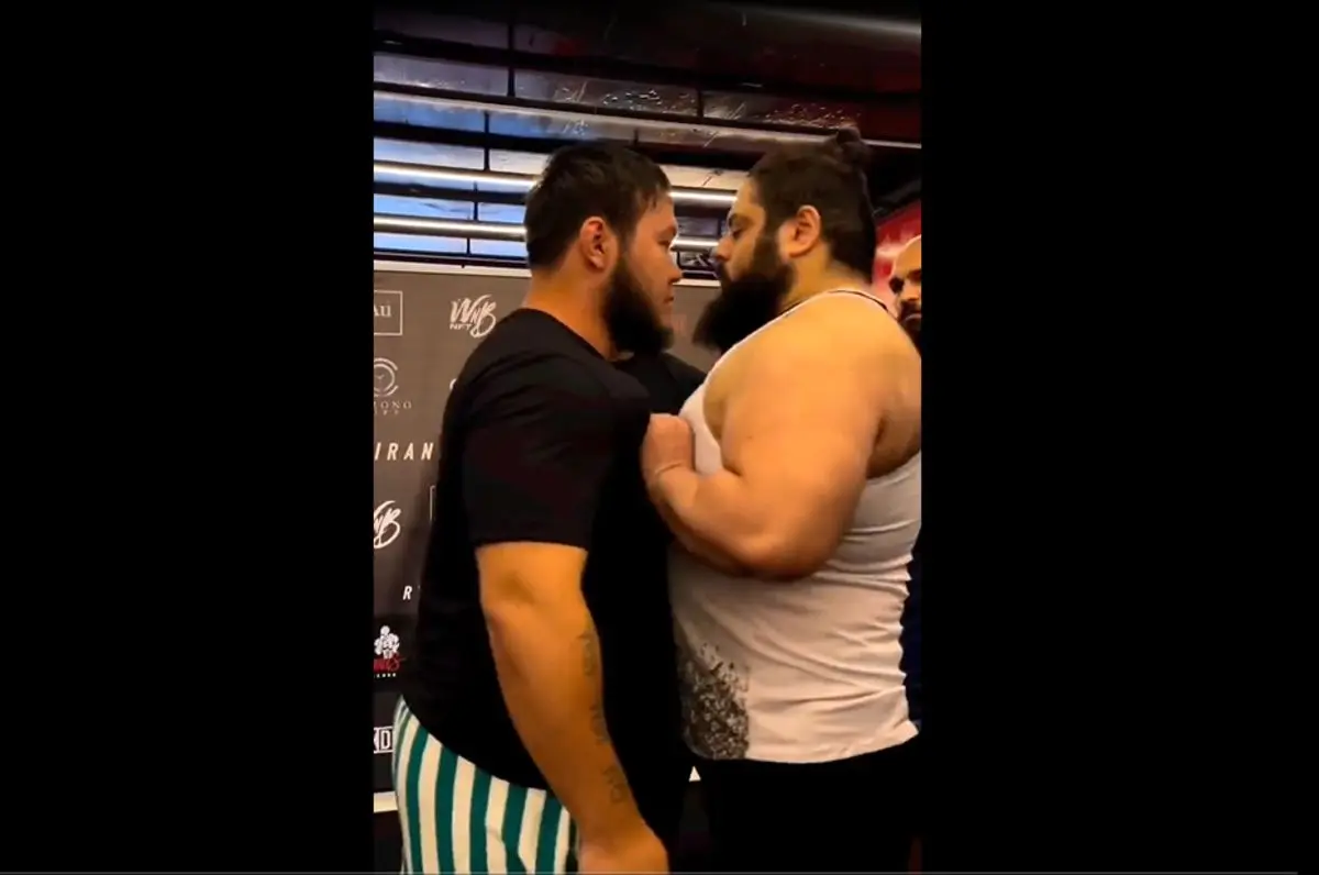 (ویدئو) سیلی خوردن سجاد غریبی؛ گوریل قزاقستانی هالک ایرانی را زد!