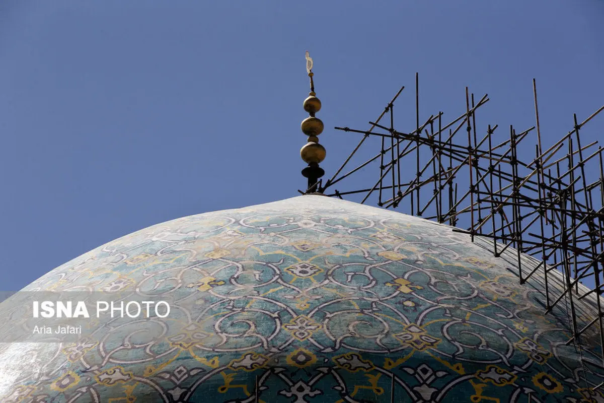 تصاویر جدید از برآمدگی ایجاد شده در گنبد مسجد امام