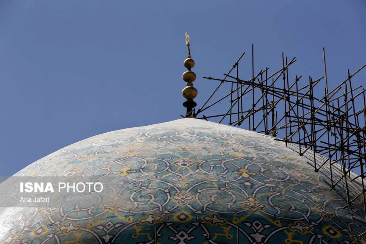 تصاویر جدید از برآمدگی ایجاد شده در گنبد مسجد امام