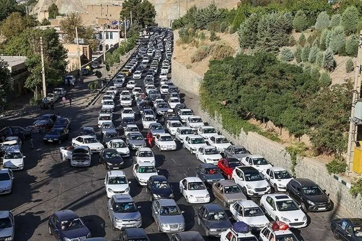 ترافیک سنگین در جاده کرج - چالوس