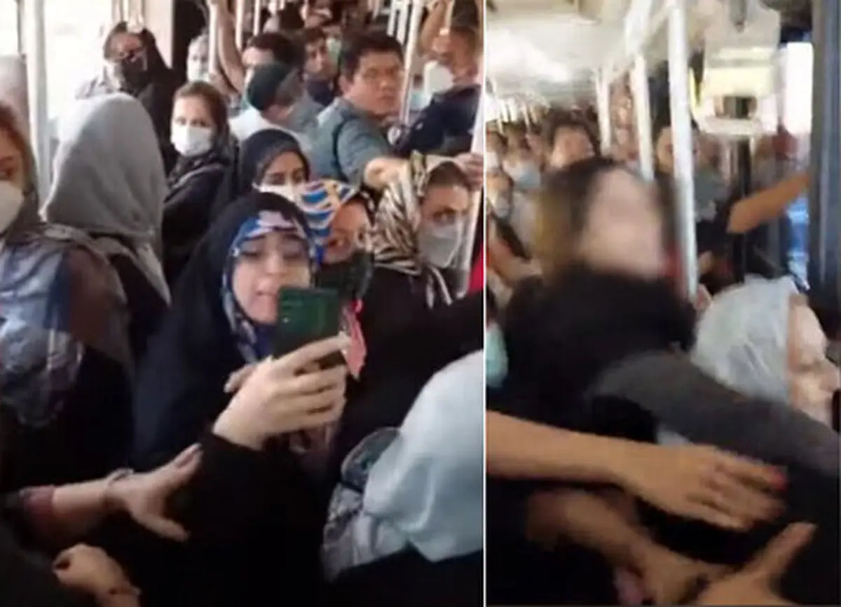 (ویدئو) رو در رو کردن دو زنی که در «بی آر تی» سر حجاب دعوا کردند