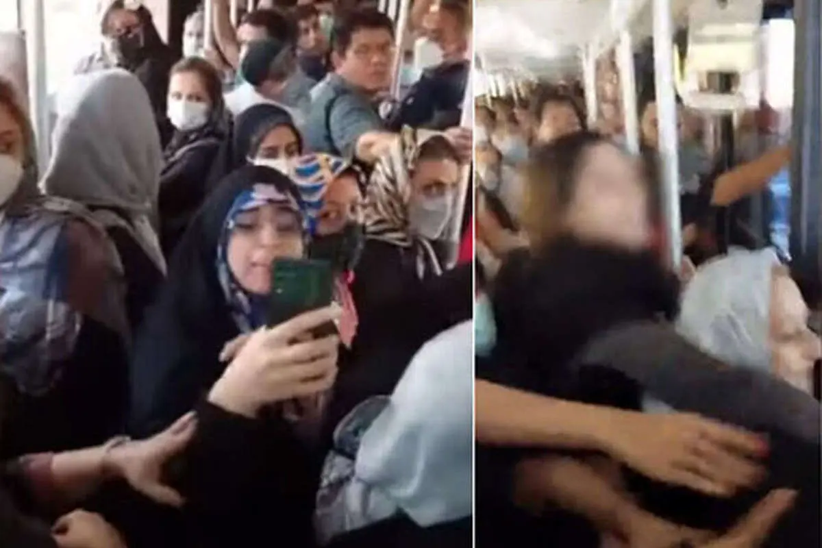 (ویدئو) رو در رو کردن دو زنی که در «بی آر تی» سر حجاب دعوا کردند