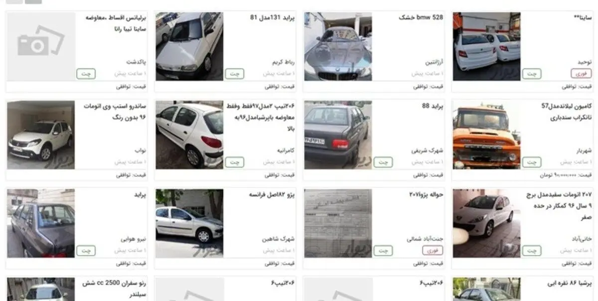 بررسی قابلیت «تخمین قیمت خودرو» در سایت دیوار