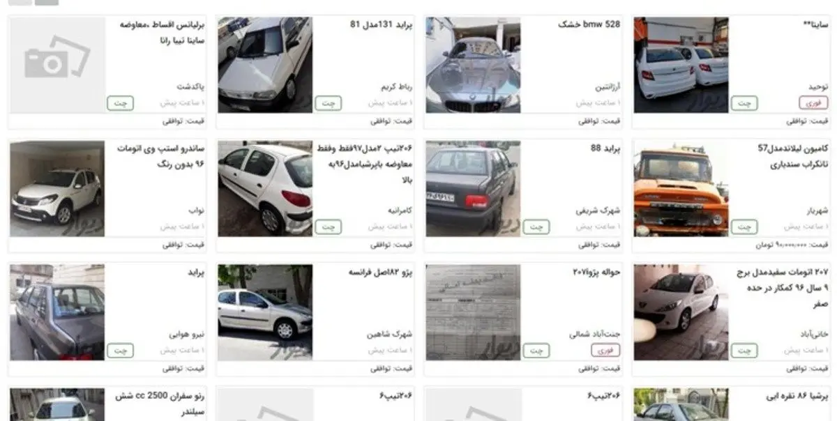 بررسی قابلیت «تخمین قیمت خودرو» در سایت دیوار