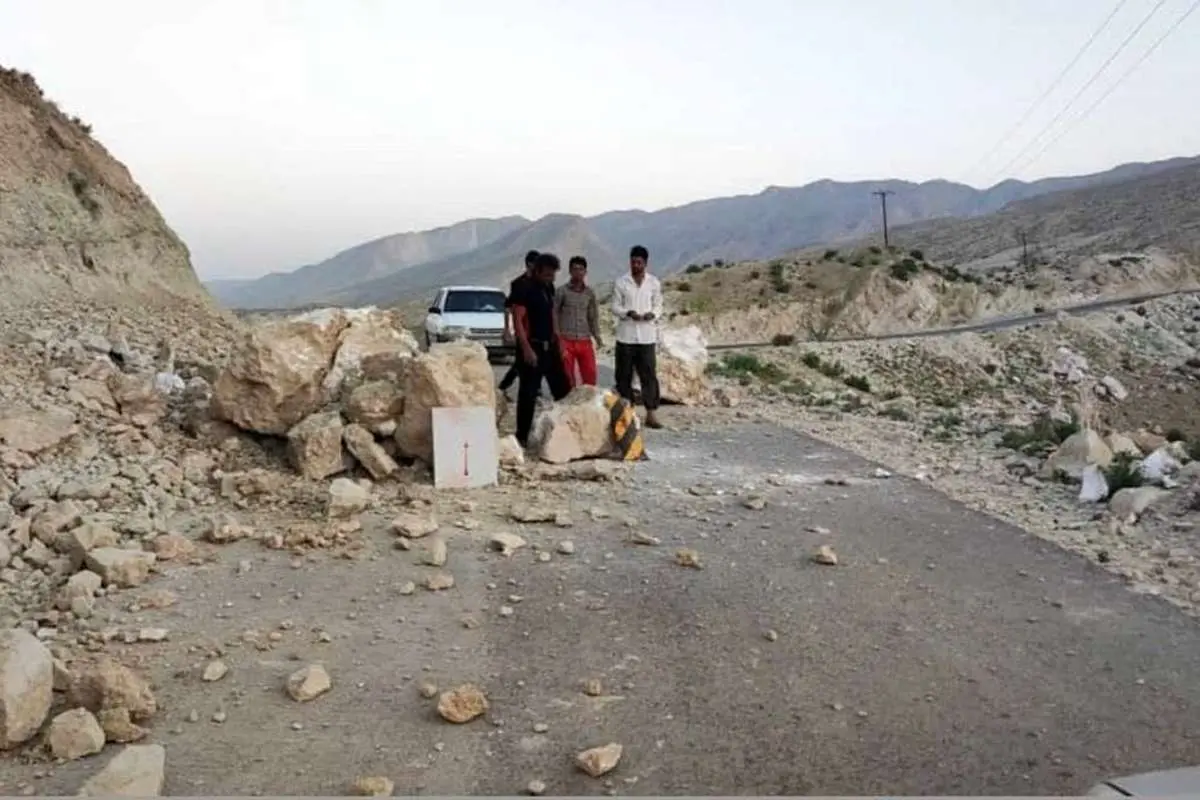 ریزش کوه در جاده کرج - چالوس