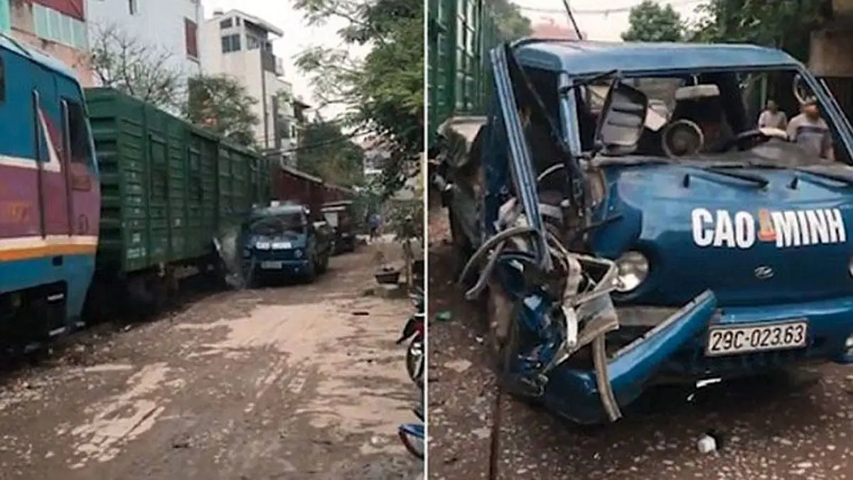 (ویدئو) عاقبت پارک خودرو کنار ریل قطار