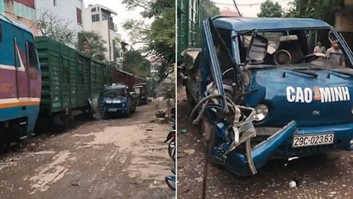 (ویدئو) عاقبت پارک خودرو کنار ریل قطار