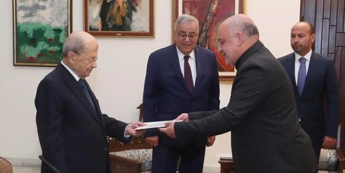 مجتبی امانی، سفیر جدید ایران در لبنان استوارنامه خود را تقدیم میشل عون کرد