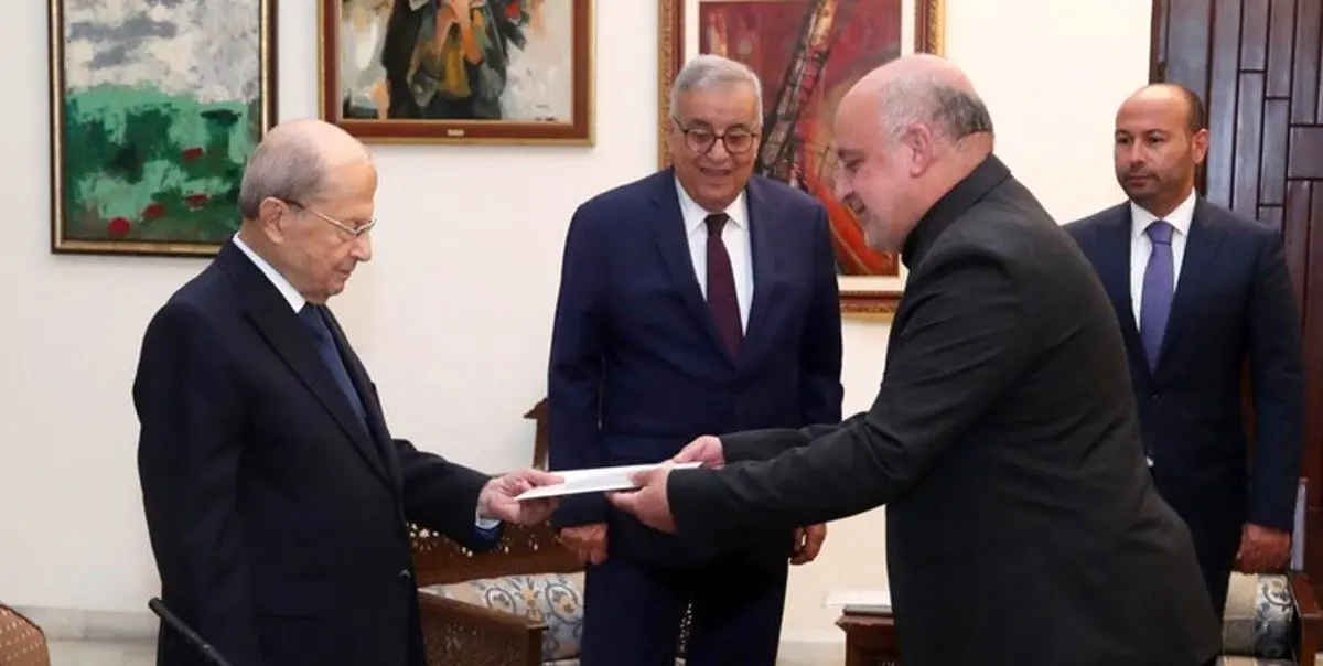 مجتبی امانی، سفیر جدید ایران در لبنان استوارنامه خود را تقدیم میشل عون کرد
