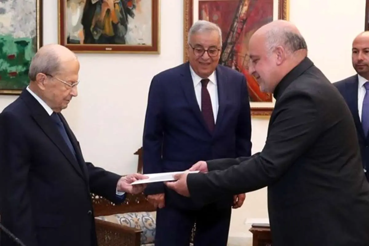 مجتبی امانی، سفیر جدید ایران در لبنان استوارنامه خود را تقدیم میشل عون کرد