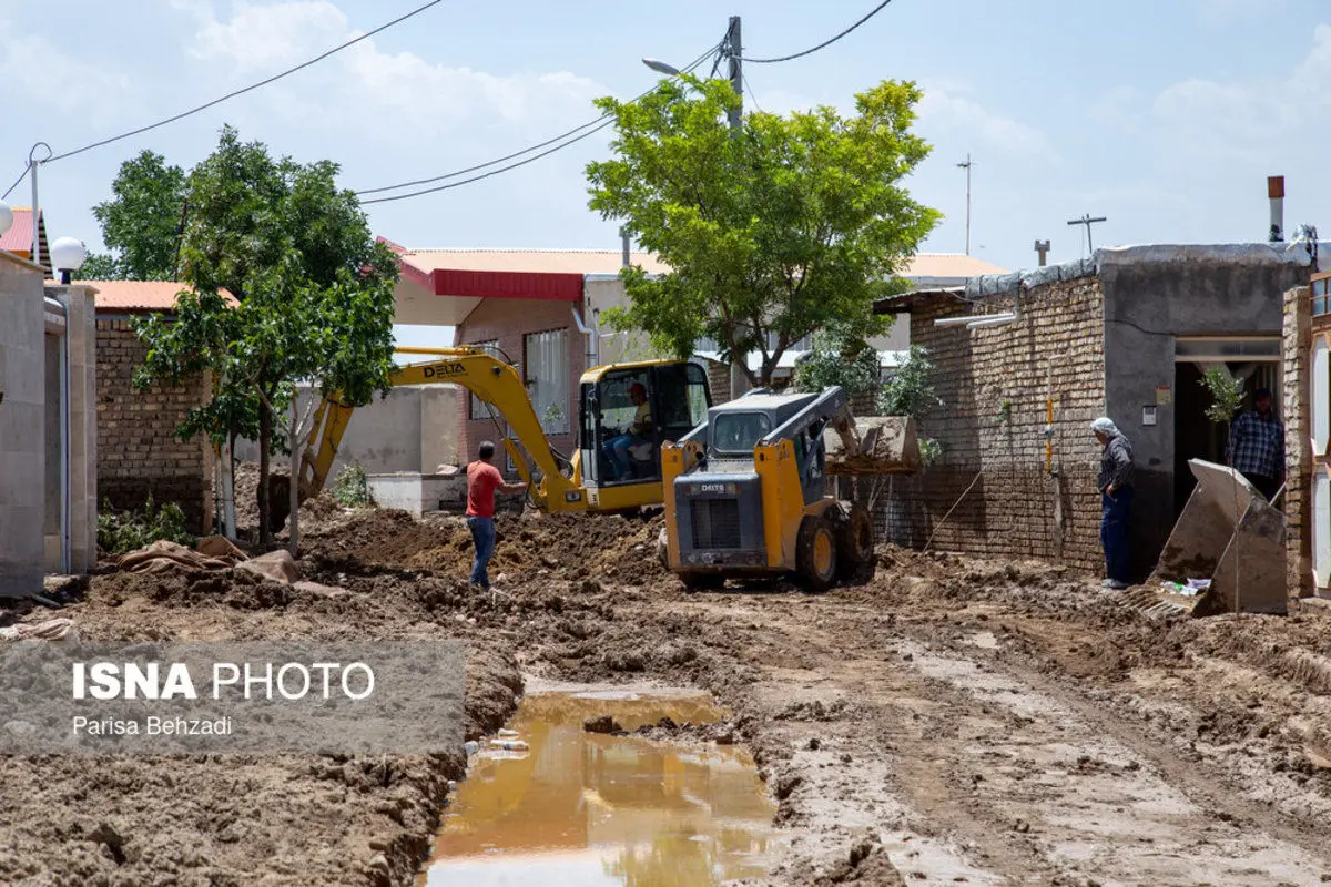 (تصاویر) چهار روز پس از وقوع سیل در روستای آهنگران