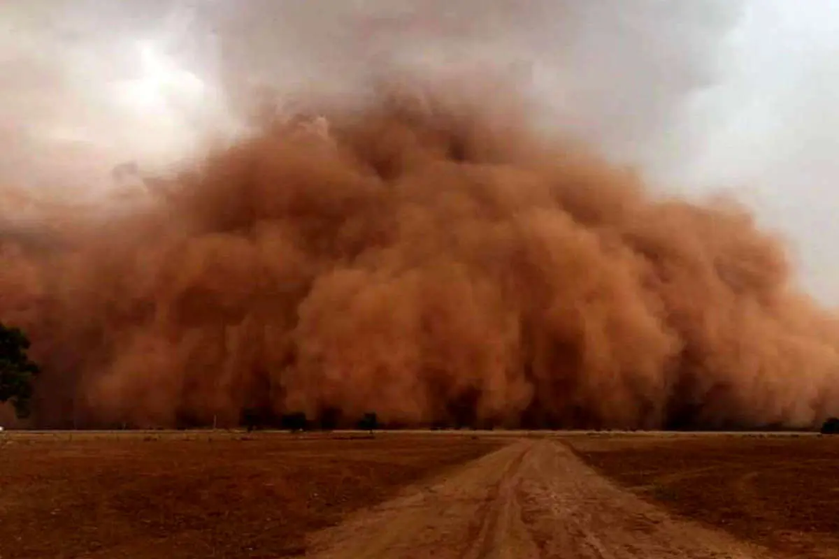 (ویدئو) طوفان شن در جاده راور به خراسان جنوبی