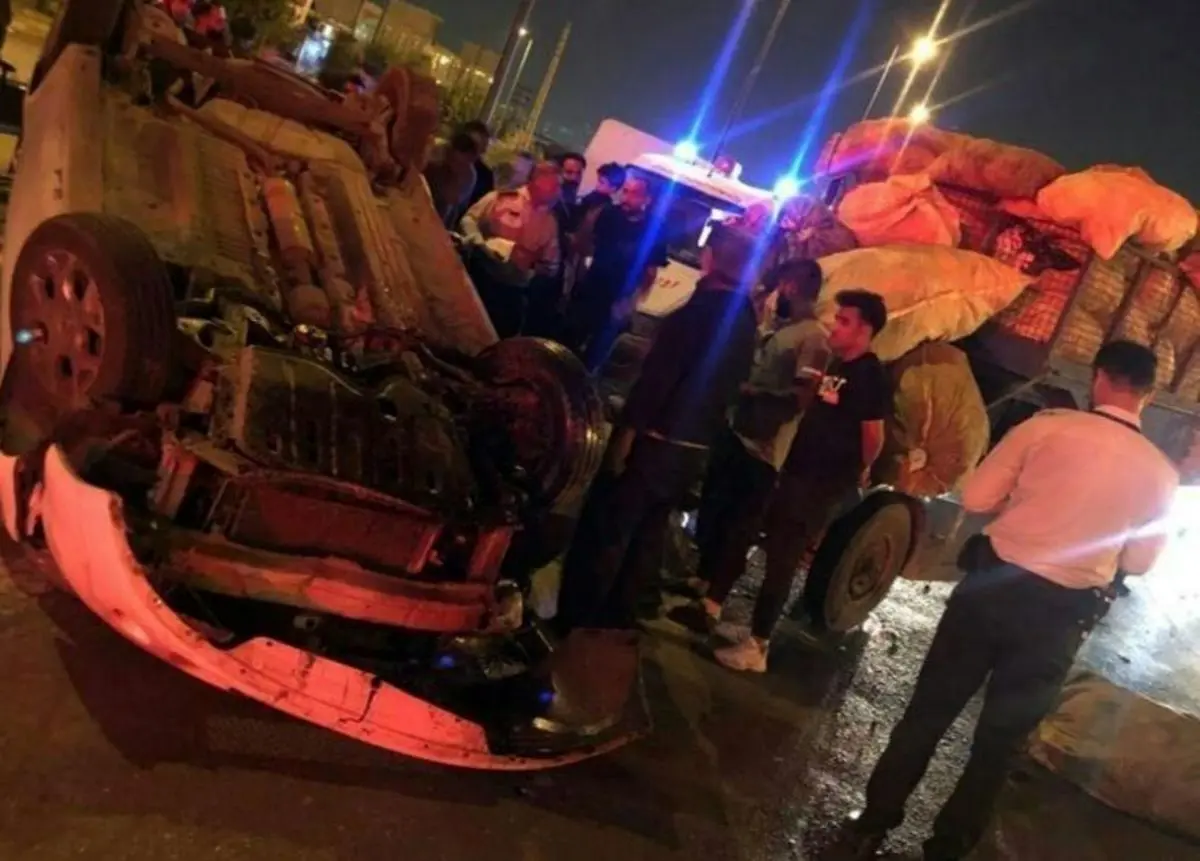 ۸ مصدوم درپی تصادف خودرو سواری با نیسان در تهران