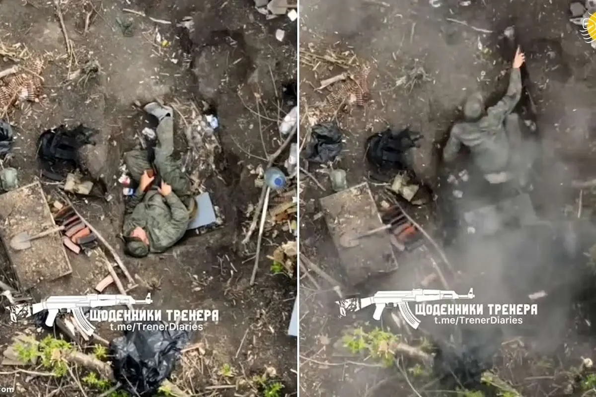 (ویدئو) پهپاد اوکراینی چگونه سرباز روس را از خواب بیدار کرد؟