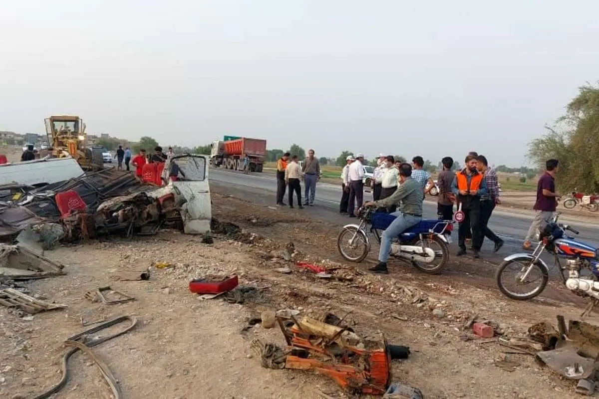 (ویدئو) تصاویر دلخراش از تصادف مرگبار در جاده شوشتر