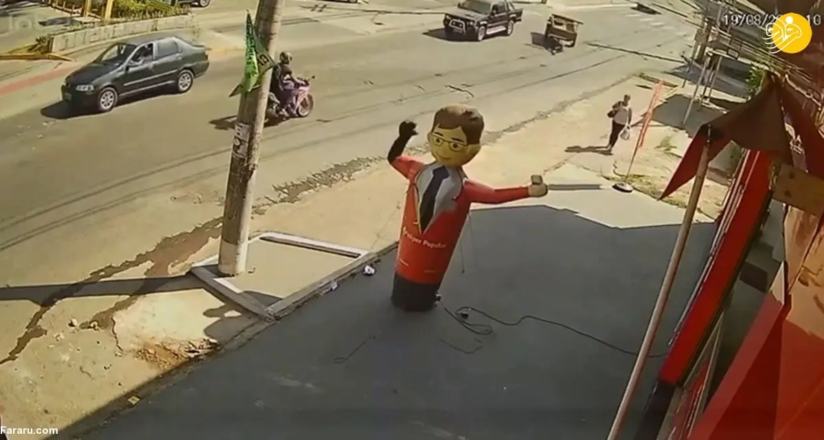 (ویدئو) زن بدشانس توسط یدک‌کش زیر گرفته شد
