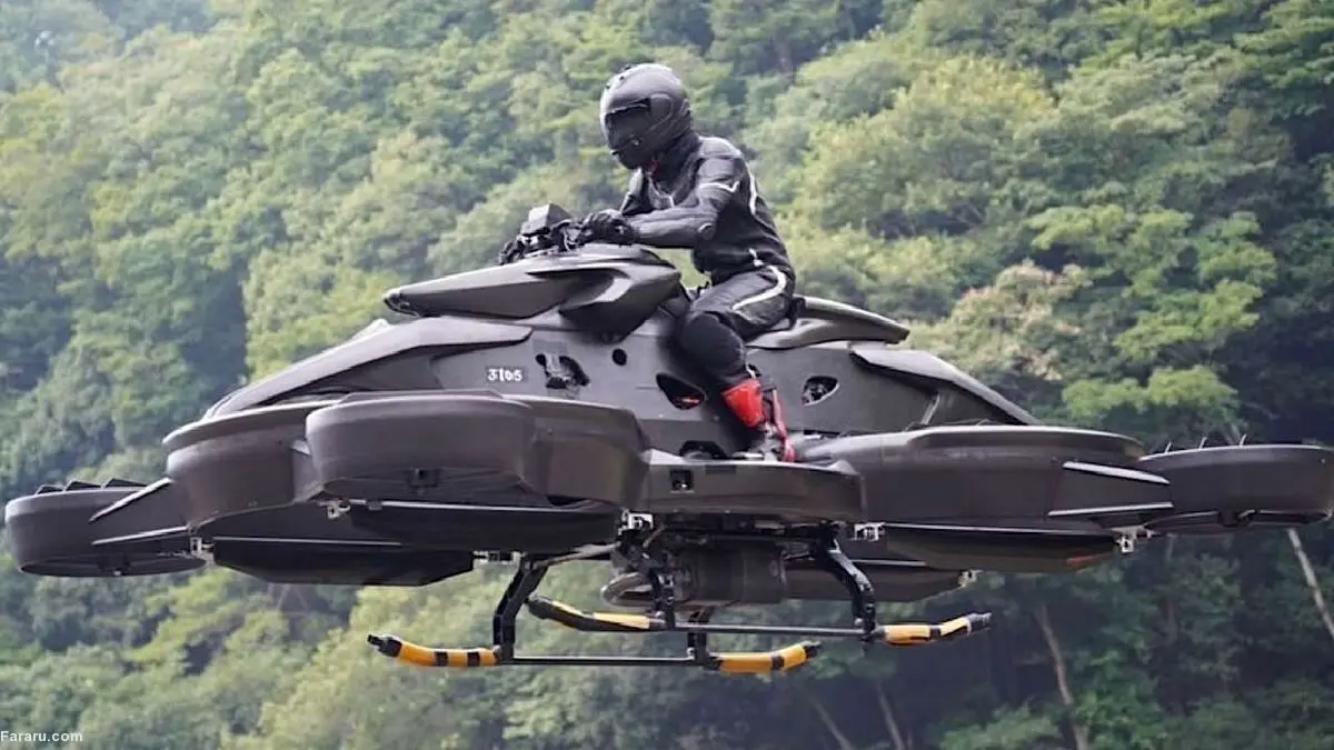 (ویدئو) عرضه اولین موتورسیکلت پرنده جهان در آمریکا