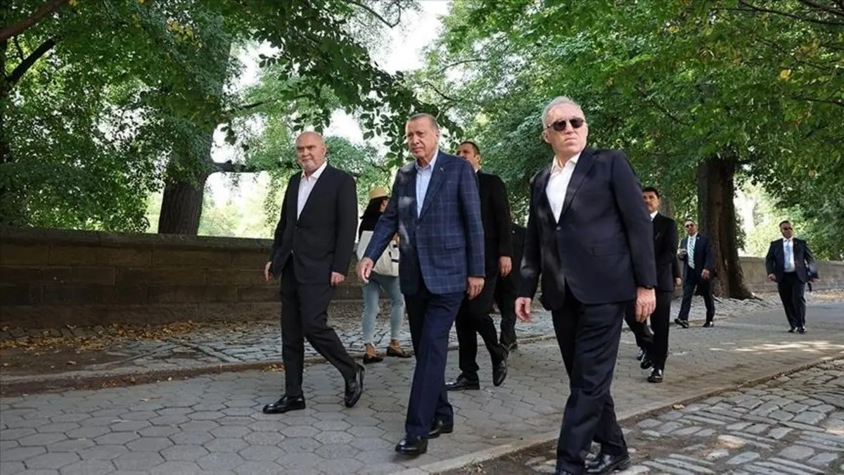 (ویدئو) اردوغان در پارک مرکزی نیویورک پیاده‌روی کرد