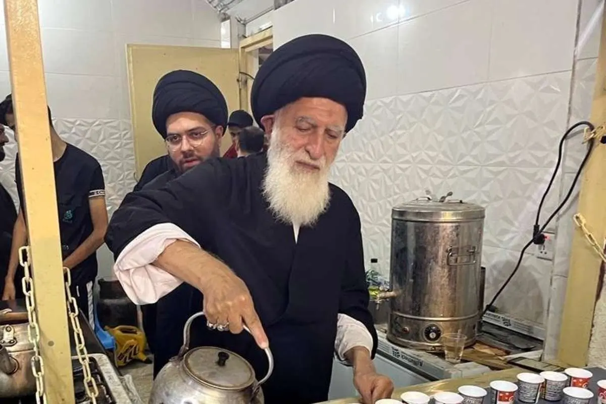 (ویدئو) پذیرایی آیت الله علوی بروجردی از زائرین اربعین