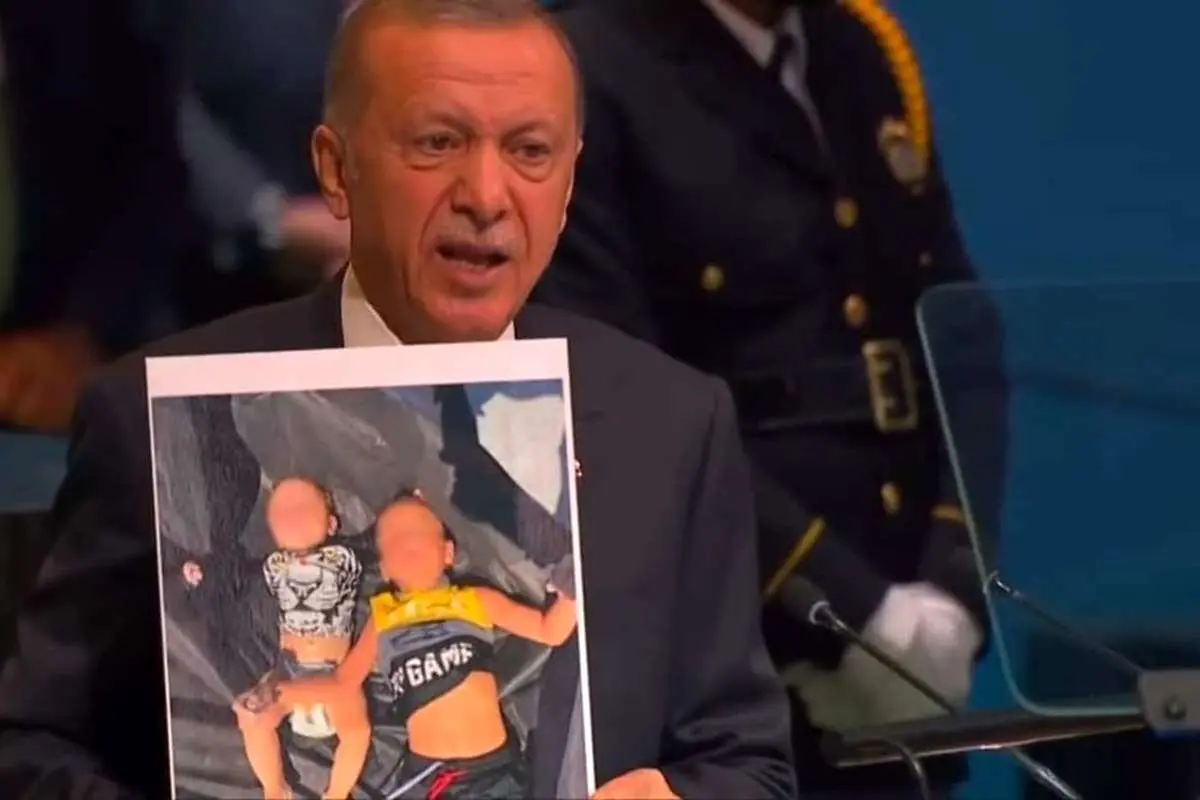 (ویدئو) اردوغان هم در سخنرانی سازمان ملل عکس نشان داد