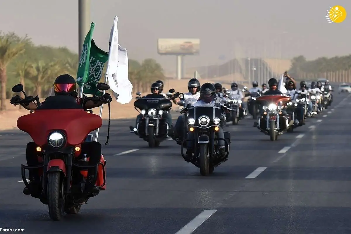 (ویدئو) موتورسواران در جشن ملی روز بنیانگذاری پادشاهی عربستان