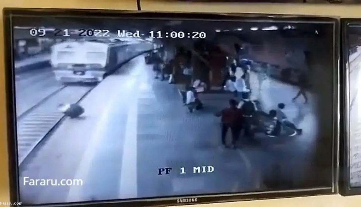 (ویدئو +16) فردی که سرش را در مسیر حرکت قطار گذاشت!