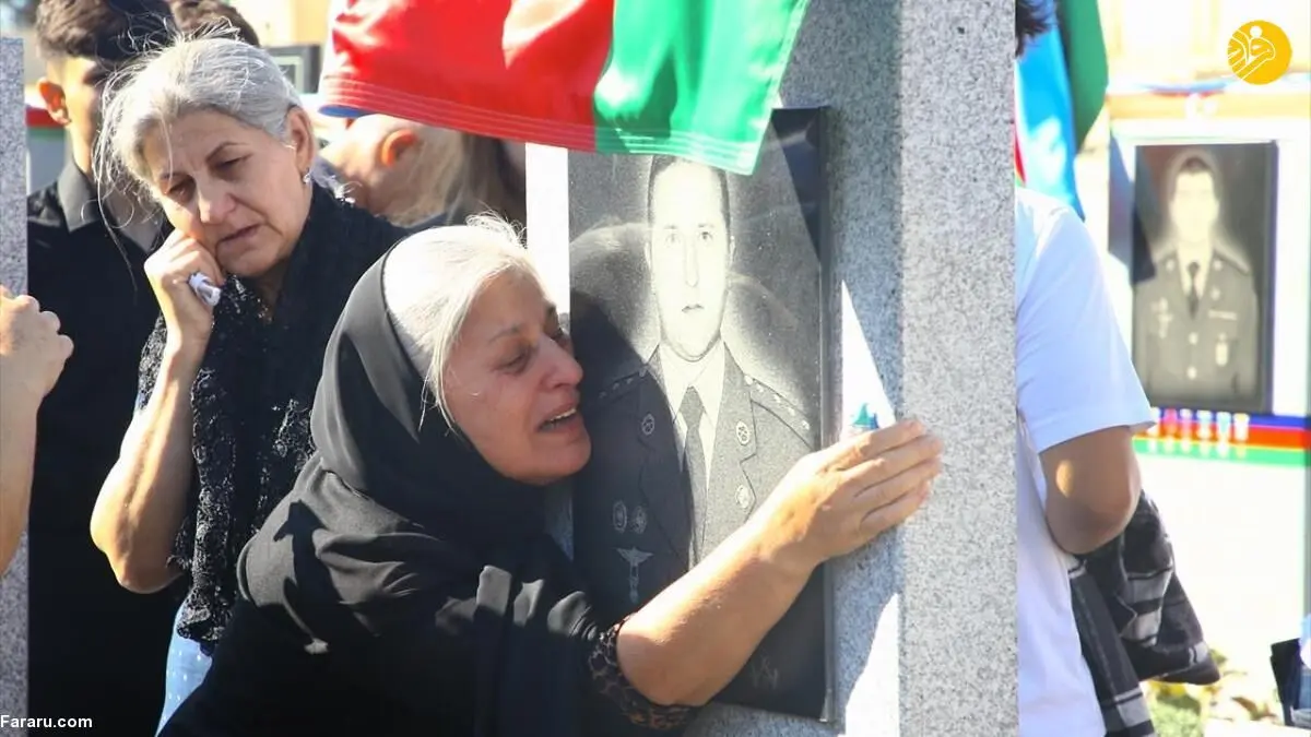 (تصاویر) آذربایجانی‌ها بر سر مزار قربانیان جنگ قره‌باغ
