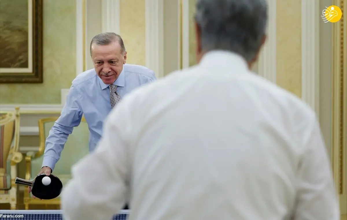 (تصاویر) اردوغان با رئیس جمهور قزاقستان پینگ پنگ بازی کرد