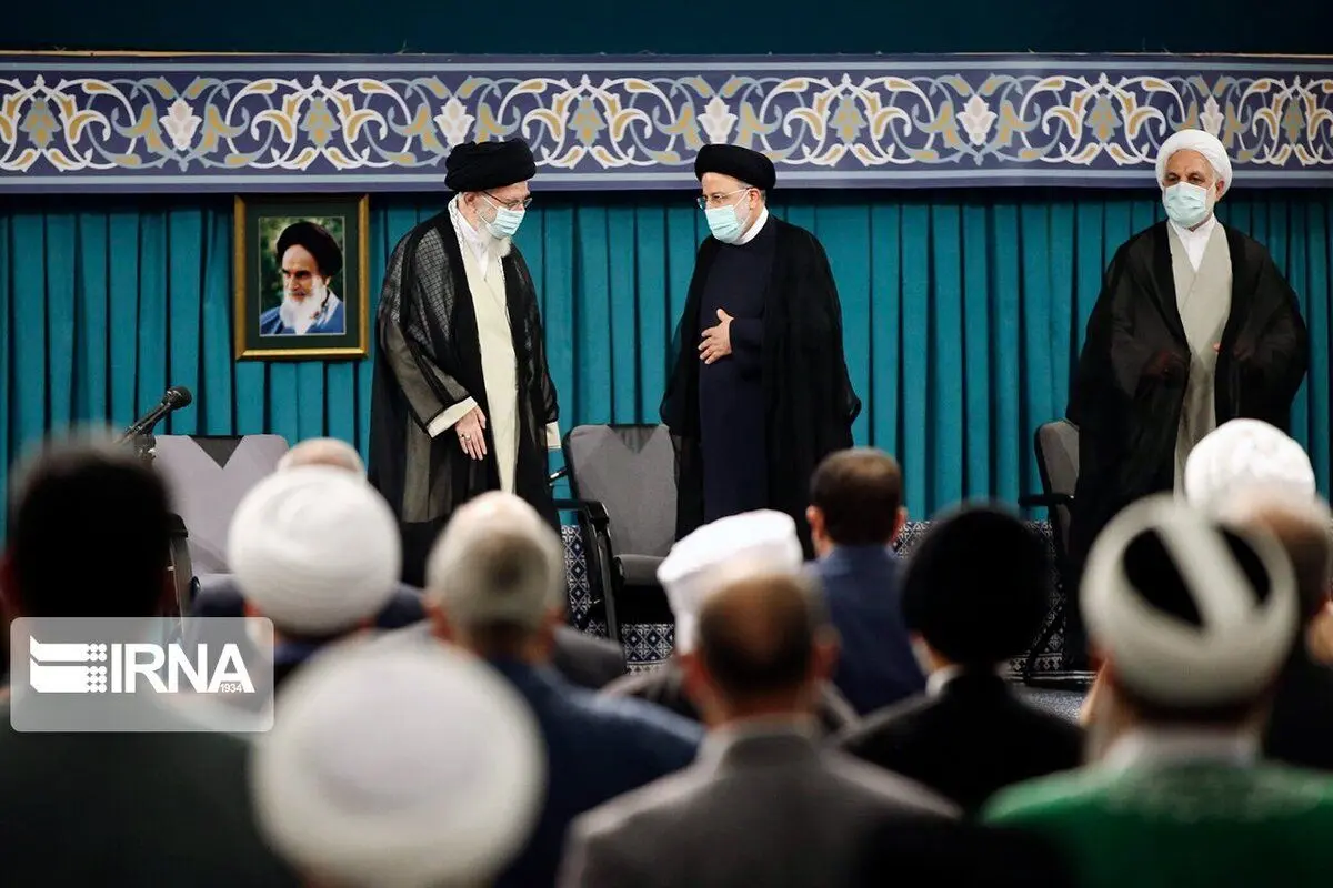 تصاویر روحانی، ناطق‌نوری، لاریجانی و جهانگیری در دیدار با رهبری