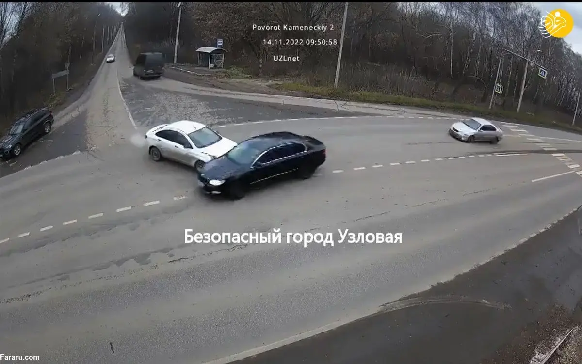 (ویدئو) تصادف شدید دو خودرو با یک خودرو