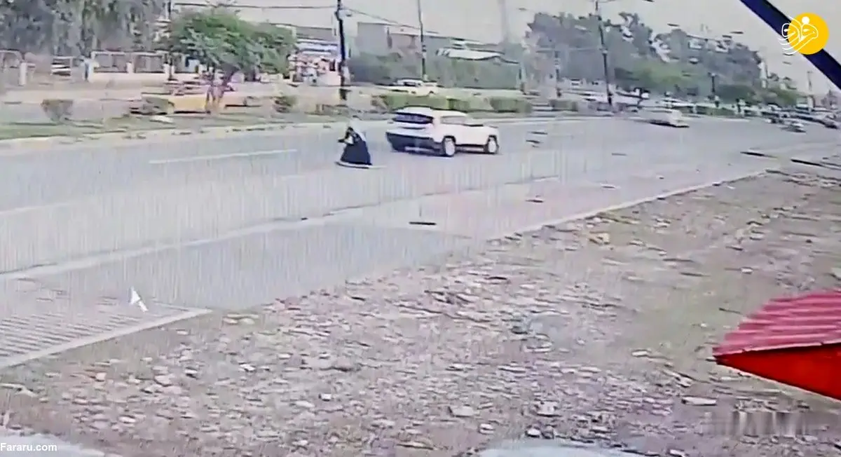 (ویدئو) مرگ زن عراقی در تصادف