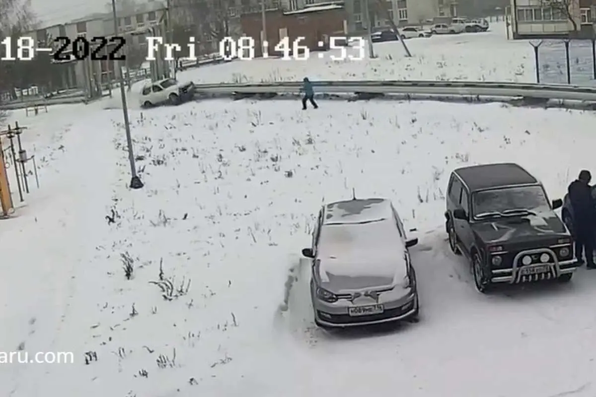 (ویدئو) برخورد راننده مست با عابرپیاده
