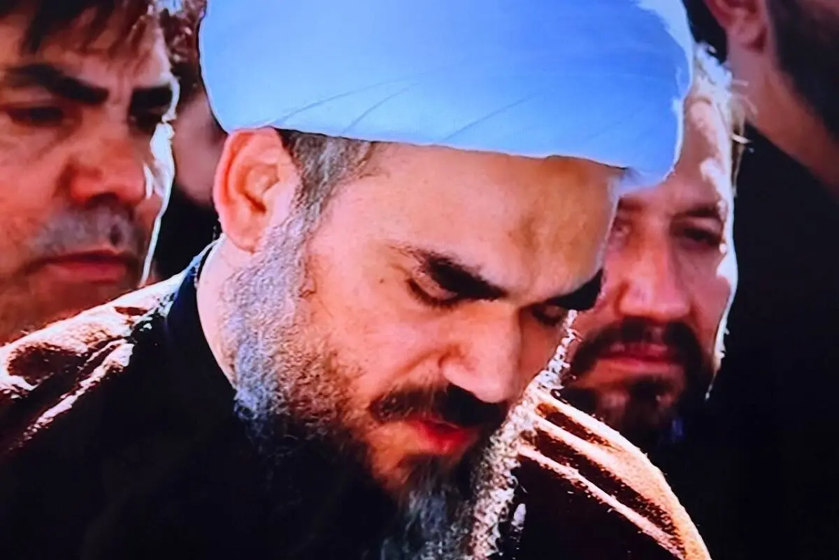 محمدی گلپایگانی داماد رهبر شهید در مراسم تشییع 