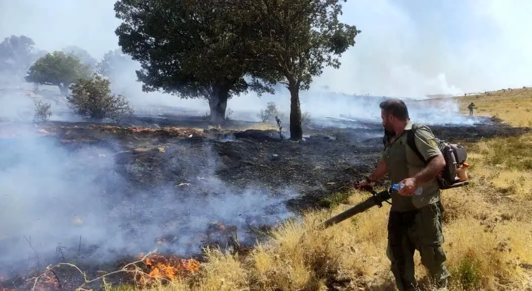 آتش سوزی مراتع جنگلی بخش گواور گیلانغرب 
