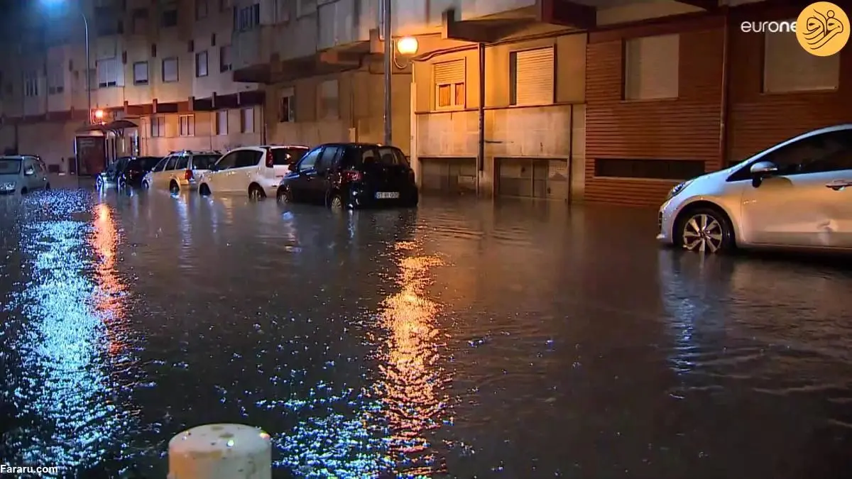 (ویدئو) باران شدید باعث سیل در لیسبون پرتغال شد