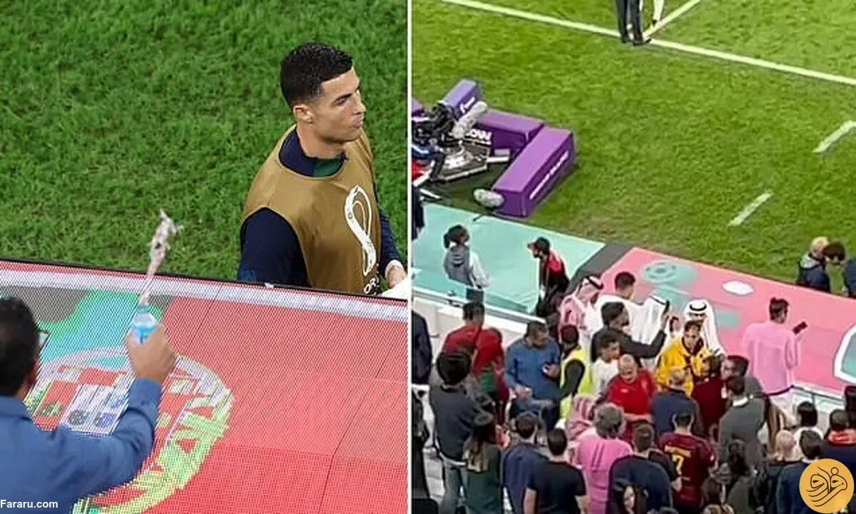 اخراج هوادار از استادیوم به دلیل آب ریختن روی رونالدو!